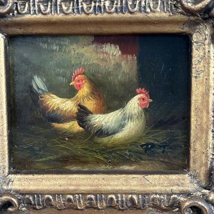Rustic Animals Oil Painting "Gold Frame" Traditional Small Art Holland Art Shop
