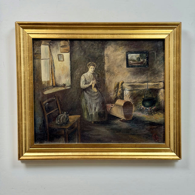Original Portrait Oil Painting "Seated Woman" Detailed Art Holland Art Shop