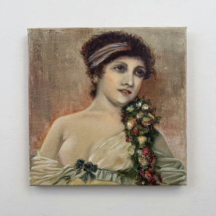 Traditional Portrait Oil Painting "Young Woman" Original Small Artwork Holland Art Shop