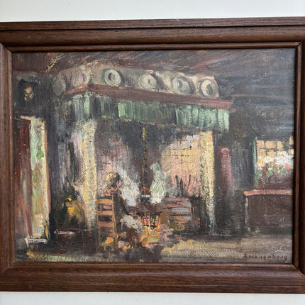 Classic Interior Oil Painting "Wooden Frame" Vintage Artwork Holland Art Shop