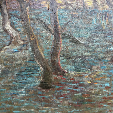 Refined Landscape Oil Painting "Woodland Trees" Rustic Large Art Holland Art Shop