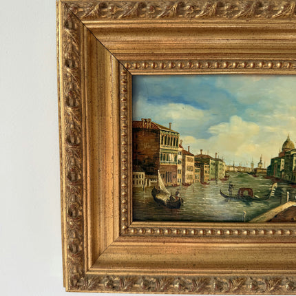 Traditional Oil Painting Harbor Scene "Canal Scene" Refined Small Art Holland Art Shop