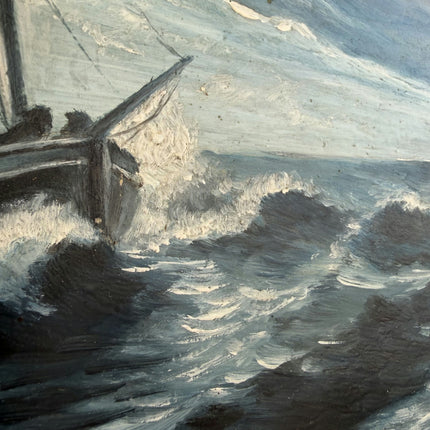 Expressive Seascape Oil Painting "Sailing Boat" Traditional Artwork Holland Art Shop