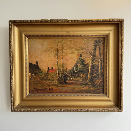 Traditional Farm Oil Painting "Gilded Frame" Timeless Art Holland Art Shop