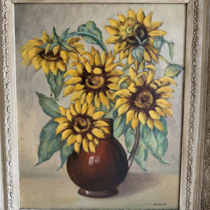 Original Floral Still Life Oil Painting "Sunflower Vase" Classic Art Holland Art Shop
