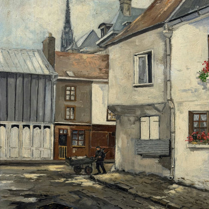 Expressive Cityscape Oil Painting "City Street" Rustic Art Holland Art Shop