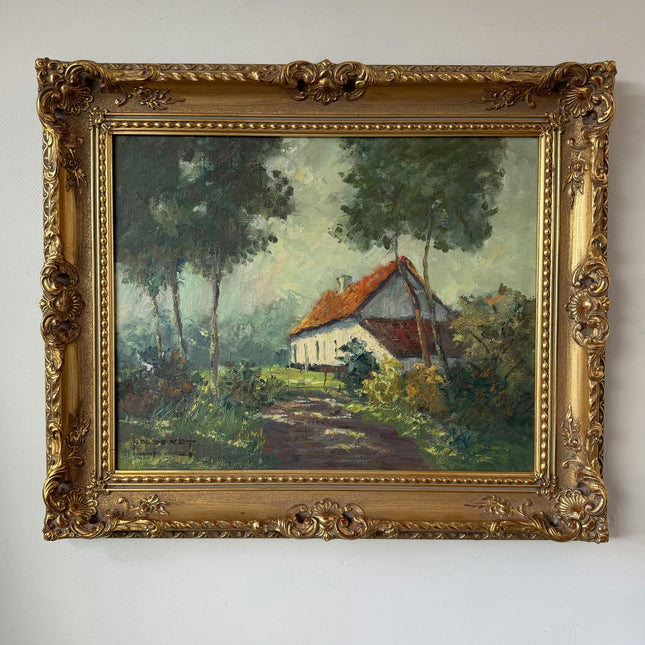 Intriguing Oil Painting Landscape "Rustic Cottage" Remarkable Medium Artwork Holland Art Shop