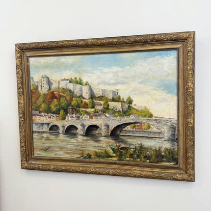 Traditional Cityscape Oil Painting "Stone Bridge" Rustic Large Artwork Holland Art Shop