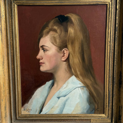 Classic Portrait Oil Painting "Young Woman" Vintage Art Holland Art Shop