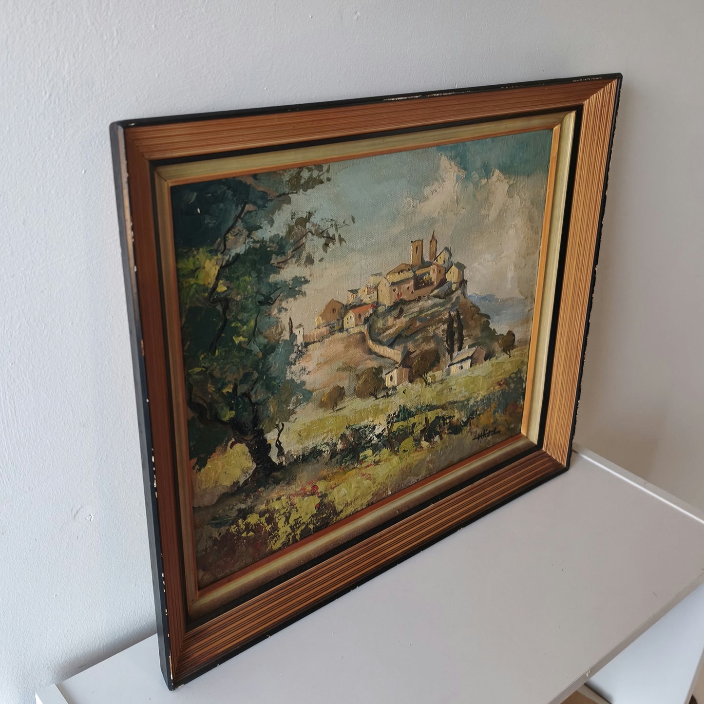 Authentic 'Hill Scene' Mid 20th Century Stunning Mountain View Oil Painting