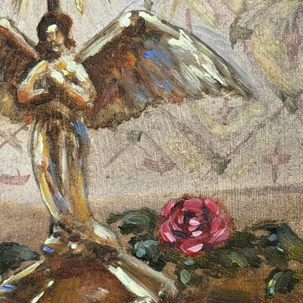 Traditional Still Life Oil Painting "Golden Chalice" Original Small Art Holland Art Shop