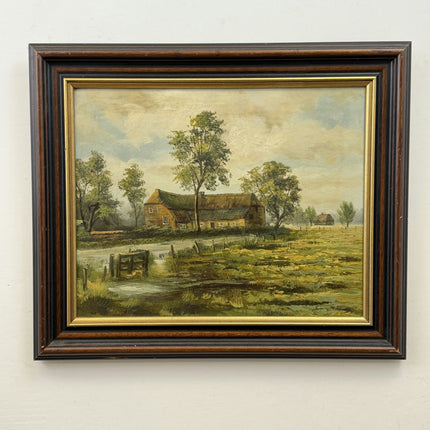 Detailed Farm Oil Painting "Thatched Cottage" Expressive Art Holland Art Shop