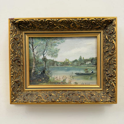 Traditional Landscape Oil Painting "Ornate Frame" Expressive Small Art Holland Art Shop