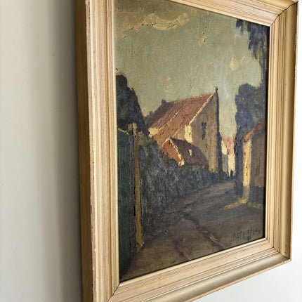 Piet Lippens Traditional Cityscape Oil Painting "Village House" Rustic Artwork Holland Art Shop