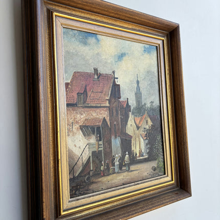 Rustic Cityscape Oil Painting "Framed Painting" Original Art Holland Art Shop