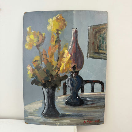 Authentic Still Life Oil Painting "Flower Vase" Rustic Artwork Holland Art Shop