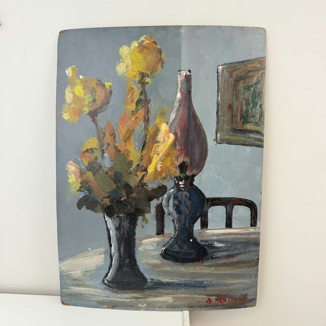 Authentic Still Life Oil Painting "Flower Vase" Rustic Artwork Holland Art Shop