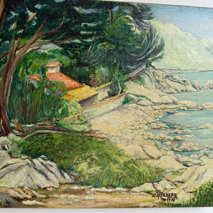 Elegant Landscape Oil Painting "Coastal Rocks" Classic Small Artwork Holland Art Shop