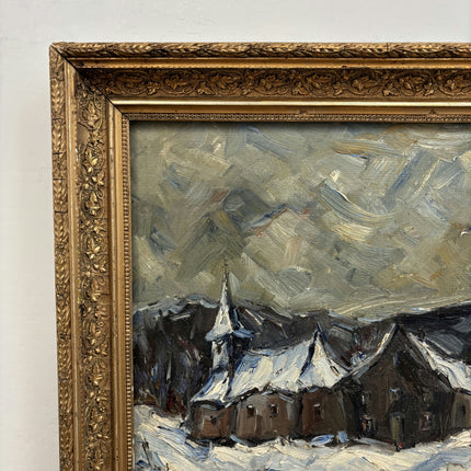 Handcrafted Winter Landscape Oil Painting "Snowy Village" Russian Artwork Holland Art Shop