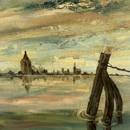 Original Scenery Oil Painting "Wooden Frame" Expressive Art Holland Art Shop