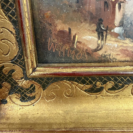 Vintage Landscape Oil Painting "Gilded Frame" Refined Small Art Holland Art Shop