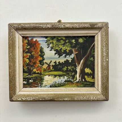 Detailed Landscape Oil Painting "Old Tree" Classic Small Artwork Holland Art Shop