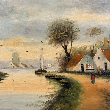 Elegant Scenery Oil Painting "Wooden Frame" Handcrafted Large Artwork Holland Art Shop