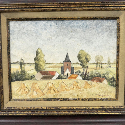 Elegant Landscape Oil Painting "Thatched Church" Expressive Artwork Holland Art Shop
