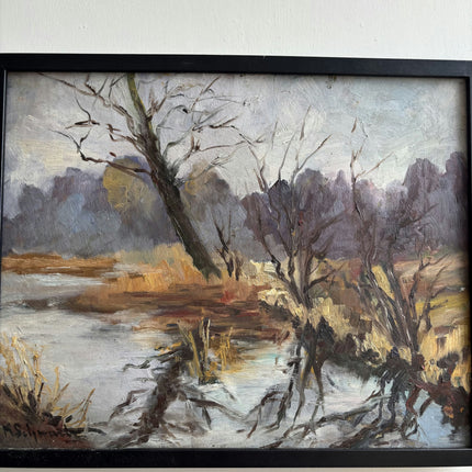 Classic Landscape Oil Painting "Leafless Tree" Original Artwork Holland Art Shop