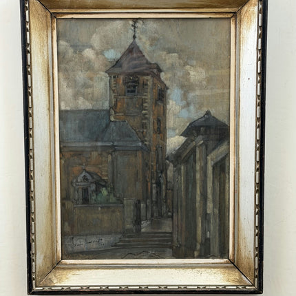 Refined Cityscape Oil Painting "Wooden Tower" Detailed Art Holland Art Shop