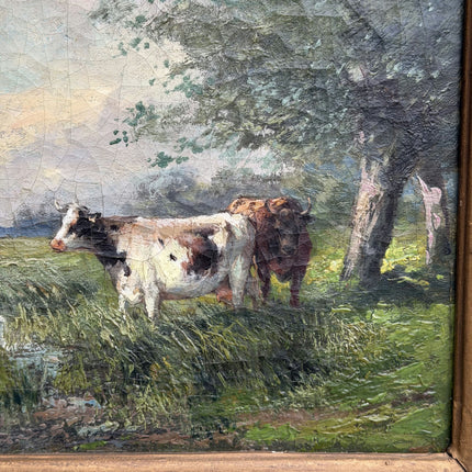 Haagse school 19th Century Antique Landscape Oil Painting "Gilded Frame" Art Holland Art Shop