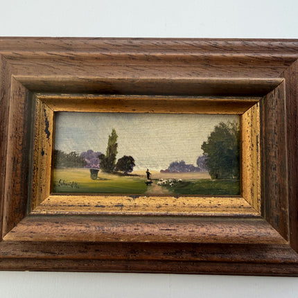 Handcrafted Landscape Oil Painting "Wooden Frame" Original Small Artwork Holland Art Shop