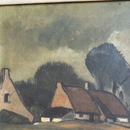 1941 Landscape Oil Painting "Painted Village" Artwork Holland Art Shop