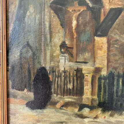 Detailed Cityscape Oil Painting "Framed Painting" Traditional Small Art Holland Art Shop