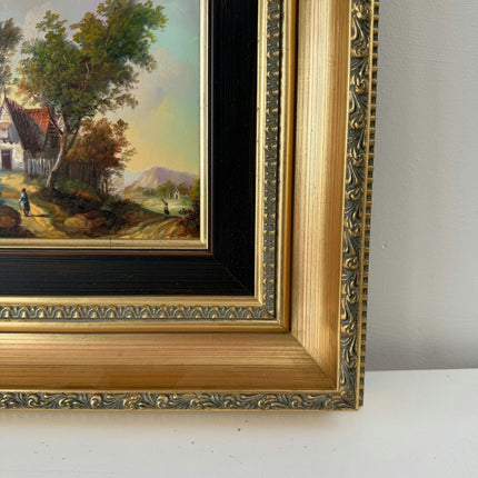 Detailed Landscape Oil Painting "Cottage Path" Traditional Small Artwork Holland Art Shop