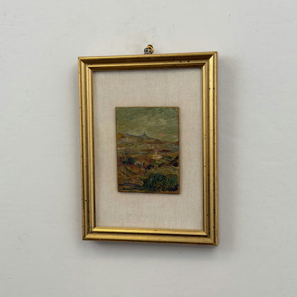 Handcrafted Landscape Oil Painting "Gold Frame" Expressive Small Artwork Holland Art Shop