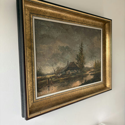 Traditional Landscape "Thatched Cottage" Elegant Large Artwork Holland Art Shop