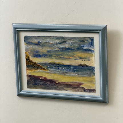 Classic Seascape Acrylic Paint "Framed Seascape" Expressive Small Artwork Holland Art Shop