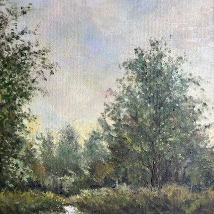 Handcrafted Landscape Oil Painting "Forest Stream" Elegant French Artwork Holland Art Shop
