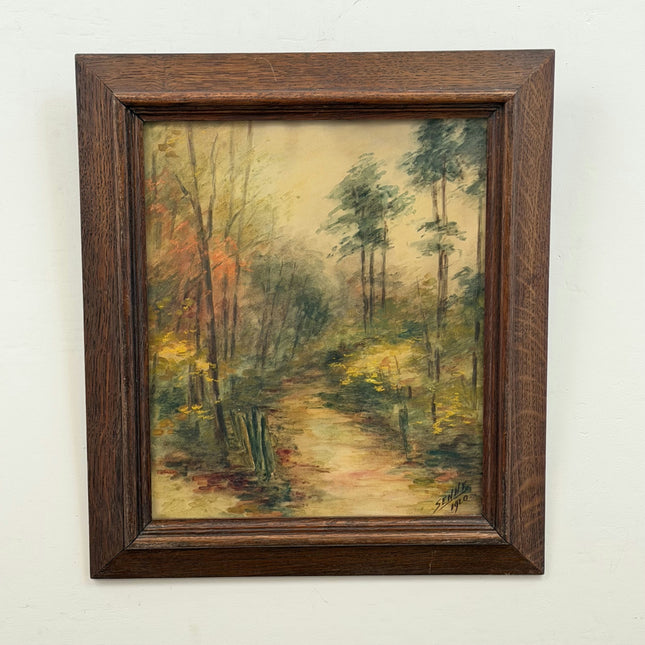 1920 Antique Still Life Oil Painting "Wooden Frame" Art Holland Art Shop