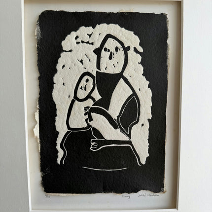 Expressive Portrait Oil Painting "Two Figures" Vintage Artwork Holland Art Shop