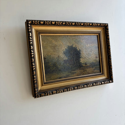 Detailed Landscape Oil Painting "Gilded Frame" Elegant Small Artwork Holland Art Shop