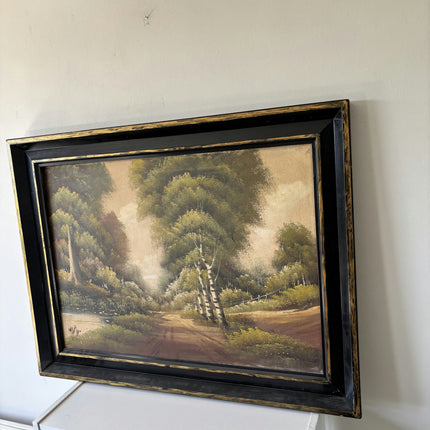 Rustic Landscape Oil Painting "Birch Trees" Handcrafted Large Art Holland Art Shop