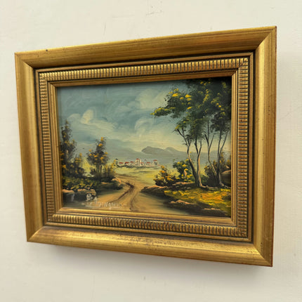 Rustic Landscape Oil Painting "Gilded Frame" Refined Small Artwork Holland Art Shop