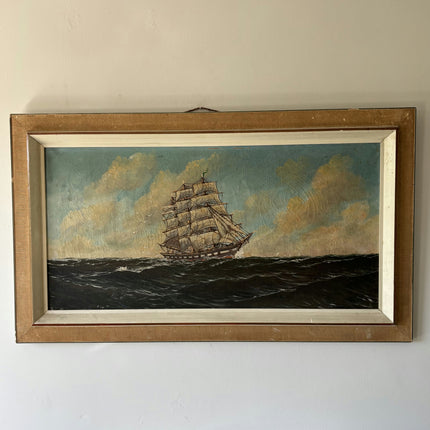 Classic Seascape Oil Painting "Sailing Ship" Original Large Artwork Holland Art Shop