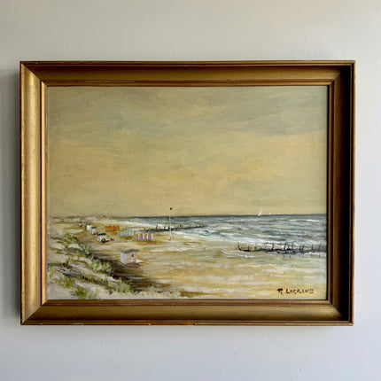 Detailed Seascape Oil Painting "Seaside Painting" Vintage Artwork Holland Art Shop