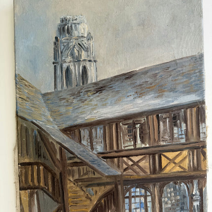 Original Cityscape Oil Painting "Wooden Staircase" Classic Art Holland Art Shop
