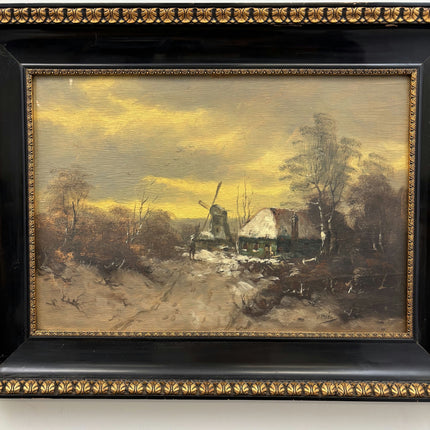 Refined Landscape Oil Painting "Windmill Cottage" Traditional Art Holland Art Shop