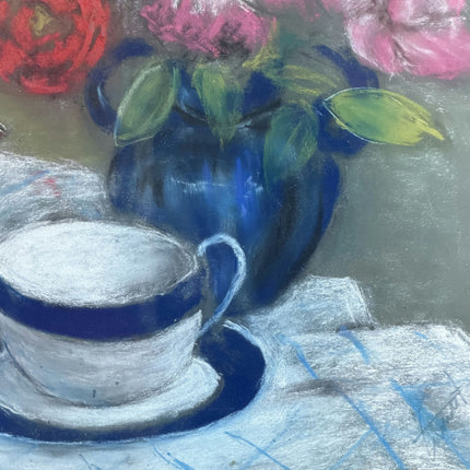 Authentic Flowery Still Life Oil Painting "Tea Pot" Timeless Art Holland Art Shop