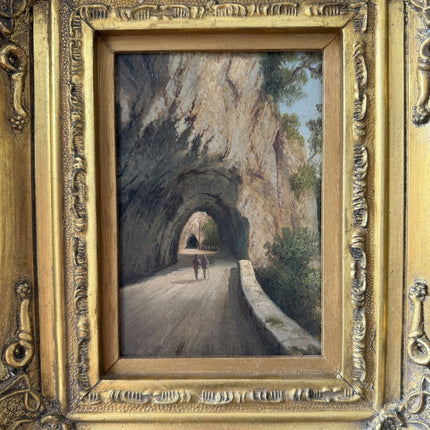 19th Century Antique Landscape Oil Painting "Mossy Ground" Small Art Holland Art Shop
